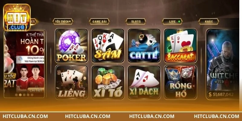 Sảnh game bài HITCLUB sôi động với hàng nghìn bàn cược.
